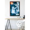 imageTrends International Star Wars A New Hope  Stormtrooper Wall Poster 34L x 224W Barnwood Framed VersionMahogany Framed Version