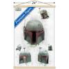 imageTrends International Star Wars The Book of Boba Fett  Helmet Turns Wall Poster 22375quot x 34quot Premium Unframed VersionPremium Print and Beechwood Hanger Bundle