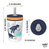 imageZak Designs Star Wars The Mandalorian Kelso Toddler Cups For Travel or At Home 15oz 2Pack Durable Plastic Sippy Cups With LeakProof Design is Perfect For Kids Baby Yoda GroguDinoRoar  Zaksaurus