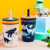 imageZak Designs Star Wars The Mandalorian Kelso Toddler Cups For Travel or At Home 15oz 2Pack Durable Plastic Sippy Cups With LeakProof Design is Perfect For Kids Baby Yoda GroguDinoRoar  Zaksaurus