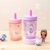imageZak Designs Star Wars The Mandalorian Kelso Toddler Cups For Travel or At Home 15oz 2Pack Durable Plastic Sippy Cups With LeakProof Design is Perfect For Kids Baby Yoda GroguGabbys Dollhouse Cakey Cat