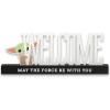 imageDisney Star Wars Baby Yoda Welcome Tabletop Decor  May the Force Be With You Metal Baby Yoda Decoration on Black Wood BaseBlackGreen