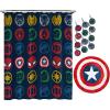 imageJay Franco Star Wars The Mandalorian Blue Space 14 Piece Bathroom Set  Includes Shower Curtain 12 Hooks ampamp NonSlip Bath Rug  Easy Care Fabric Features Baby Yoda Grogu Official Star Wars ProductBlue  Avengers