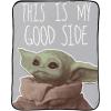 imageJay Franco Star Wars The Mandalorian My Good Side Throw  Measures 46 x 60 inches Kids Bedding Features The Child Baby Yoda Grogu  Fade Resistant Super Soft FleeceMulti  Mandalorian