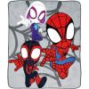 imageJay Franco Star Wars The Mandalorian Plush Throw Blanket  Measures 50 x 60 Inches  Kids Super Soft Fleece Bedding Features Baby Yoda GroguMulti  Spidey  Friends