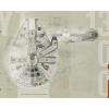 imageRoomMates JL1401M Prepasted 6 UltraStrippable Star Wars Millennium Falcon Water Activated Removable Wall Mural75 x 6 ft Beige