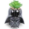 imageStar Wars Darth Vader Helmet 3Inch Ceramic Mini Planter with Artificial Succulent  Small Flower Pot Faux Indoor Plants For Desk Shelf Home Decor Trinket Tray  Movie Gifts and Collectibles