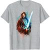 imageStar Wars ObiWan Kenobi Lightsaber TShirtHeather Grey