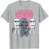 imageStar Wars Vader Stormtroopers Cute Cartoon Graphic TShirt TShirtHeather Grey