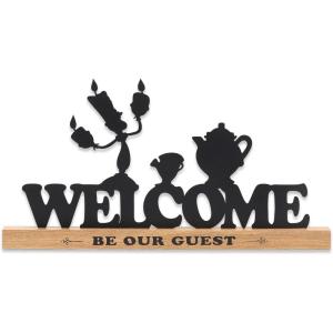 imageDisney Star Wars Baby Yoda Welcome Tabletop Decor  May the Force Be With You Metal Baby Yoda Decoration on Black Wood BaseBrown