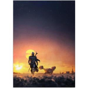 imageDisplate Official Star Wars Metal Poster Magnetic Mounting Included Licensed Artwork Modern Wall Decor Mandalorian Season 2 Baby Poster 45 cm x 32 cmBeginning