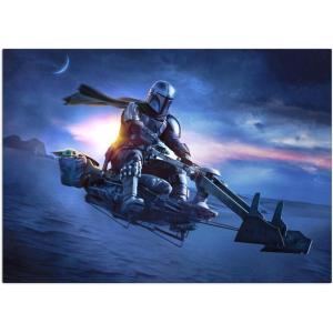 imageDisplate Official Star Wars Metal Poster Magnetic Mounting Included Licensed Artwork Modern Wall Decor Mandalorian Season 2 Baby Poster 45 cm x 32 cmDin Djarin With Grogu