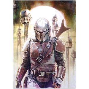 imageDisplate Official Star Wars Metal Poster Magnetic Mounting Included Licensed Artwork Modern Wall Decor Mandalorian Season 2 Baby Poster 45 cm x 32 cmMando
