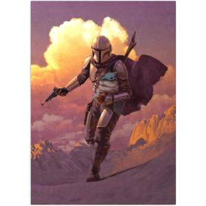 imageDisplate Official Star Wars Metal Poster Magnetic Mounting Included Licensed Artwork Modern Wall Decor Mandalorian Season 2 Baby Poster 45 cm x 32 cmProtector