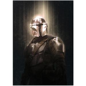 imageDisplate Official Star Wars Metal Poster Magnetic Mounting Included Licensed Artwork Modern Wall Decor Mandalorian Season 2 Baby Poster 45 cm x 32 cmThe Man