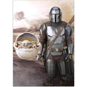 imageDisplate Official Star Wars Metal Poster Magnetic Mounting Included Licensed Artwork Modern Wall Decor Mandalorian Season 2 Baby Poster 45 cm x 32 cmThem