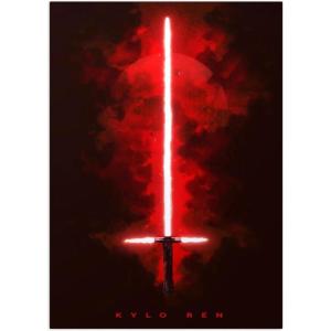 imageDisplate Official Star Wars Metal Poster Magnetic Mounting Included Licensed Artwork Modern Wall Decor Star Wars Lightsabers Darksaber Poster 45 cm x 32 cmKylo Ren