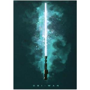 imageDisplate Official Star Wars Metal Poster Magnetic Mounting Included Licensed Artwork Modern Wall Decor Star Wars Lightsabers Darksaber Poster 45 cm x 32 cmObiWan