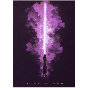 imageDisplate Official Star Wars Metal Poster Magnetic Mounting Included Licensed Artwork Modern Wall Decor Star Wars Lightsabers Darksaber Poster 45 cm x 32 cmMace Windu