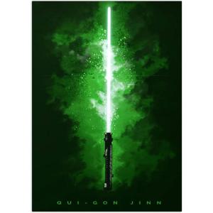 imageDisplate Official Star Wars Metal Poster Magnetic Mounting Included Licensed Artwork Modern Wall Decor Star Wars Lightsabers Darksaber Poster 45 cm x 32 cmQuiGon