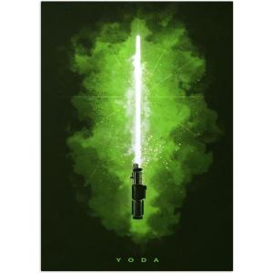 imageDisplate Official Star Wars Metal Poster Magnetic Mounting Included Licensed Artwork Modern Wall Decor Star Wars Lightsabers Darksaber Poster 45 cm x 32 cmYoda