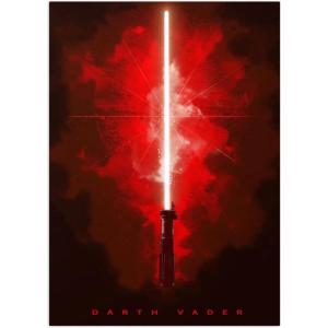 imageDisplate Official Star Wars Metal Poster Magnetic Mounting Included Licensed Artwork Modern Wall Decor Star Wars Lightsabers Darksaber Poster 45 cm x 32 cmDarth Vader