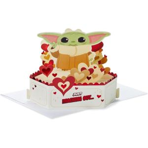 imageHallmark Star Wars Valentines Day Card Han Solo Princess Leia Anniversary Card Love CardYoda Pop Up  Reaching Out