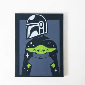 imageIdea Nuova Star Wars The Mandalorian featuring The Child LED Canvas Wall Art 1575quotx115quotStar WarsThe Mandalorian