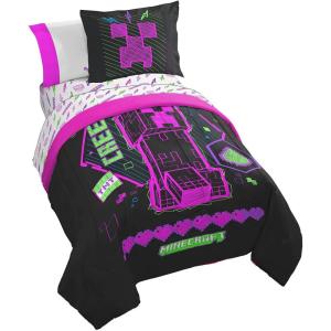 imageJay Franco Star Wars Full Size Comforter Set  7 Piece Bedding Includes Sheet Set ampamp Pillow Covers  Super Soft Cozy Bedding with Death Star and Millennium FalconBlack  Minecraft