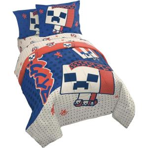 imageJay Franco Star Wars Full Size Comforter Set  7 Piece Bedding Includes Sheet Set ampamp Pillow Covers  Super Soft Cozy Bedding with Death Star and Millennium FalconBlue  Minecraft 01