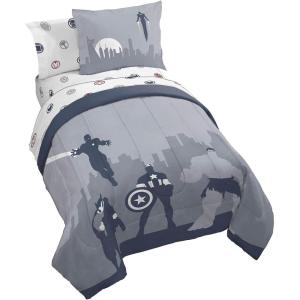 imageJay Franco Star Wars Full Size Comforter Set  7 Piece Bedding Includes Sheet Set ampamp Pillow Covers  Super Soft Cozy Bedding with Death Star and Millennium FalconBlue  Avengers 01