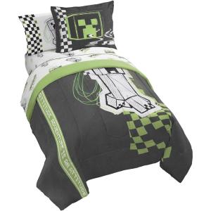 imageJay Franco Star Wars Full Size Comforter Set  7 Piece Bedding Includes Sheet Set ampamp Pillow Covers  Super Soft Cozy Bedding with Death Star and Millennium FalconGray  Minecraft 01