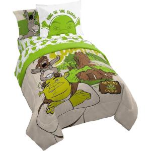 imageJay Franco Star Wars Full Size Comforter Set  7 Piece Bedding Includes Sheet Set ampamp Pillow Covers  Super Soft Cozy Bedding with Death Star and Millennium FalconBrown  Shrek