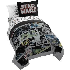 imageJay Franco Star Wars Full Size Comforter Set  7 Piece Bedding Includes Sheet Set ampamp Pillow Covers  Super Soft Cozy Bedding with Death Star and Millennium FalconMulti  Star Wars 01