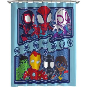 imageJay Franco Star Wars Shower Curtain  Licensed Bathroom Dcor for Kids or Teens with Millennium Falcon  70 x 72 Inch Washable Fabric CurtainBlue  Spidey  Friends