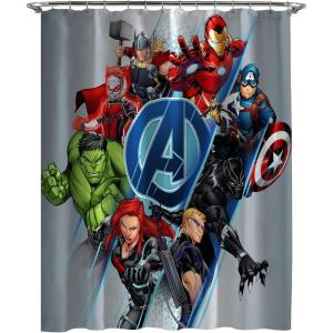 imageJay Franco Star Wars Shower Curtain  Licensed Bathroom Dcor for Kids or Teens with Millennium Falcon  70 x 72 Inch Washable Fabric CurtainGray  Avengers