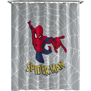 imageJay Franco Star Wars Shower Curtain  Licensed Bathroom Dcor for Kids or Teens with Millennium Falcon  70 x 72 Inch Washable Fabric CurtainGrey  Spiderman
