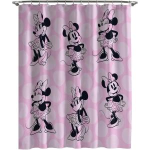 imageJay Franco Star Wars Shower Curtain  Licensed Bathroom Dcor for Kids or Teens with Millennium Falcon  70 x 72 Inch Washable Fabric CurtainPink  Minnie Mouse