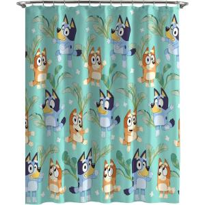 imageJay Franco Star Wars Shower Curtain  Licensed Bathroom Dcor for Kids or Teens with Millennium Falcon  70 x 72 Inch Washable Fabric CurtainTeal  Bluey
