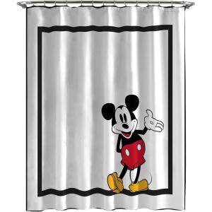 imageJay Franco Star Wars Shower Curtain  Licensed Bathroom Dcor for Kids or Teens with Millennium Falcon  70 x 72 Inch Washable Fabric CurtainWhite  Mickey Mouse