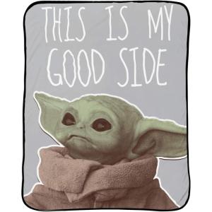 imageJay Franco Star Wars The Mandalorian My Good Side Throw  Measures 46 x 60 inches Kids Bedding Features The Child Baby Yoda Grogu  Fade Resistant Super Soft FleeceMulti  Mandalorian