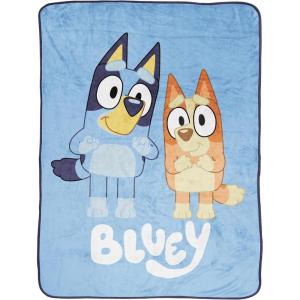 imageJay Franco The Mandalorian Kids Plush 46quot x 60quot Fleece Throw Blanket  Baby Yoda Cozy Fade Resistant for Toddlers to TeensBlue  Bluey