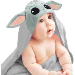 imageLambs ampamp Ivy Star Wars The ChildBaby YodaGrogu Gray Hooded Baby Bath TowelGrogu