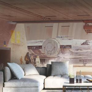 imageRoomMates RMK11412M 2M Hyper Space Peel and Stick Wallpaper Mural105 x 6 ft Black WhiteDocking Bay Millennium Falcon