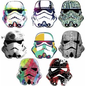 imageRoomMates RMK3591SCS Star Wars Artistic Storm Trooper Heads Peel and Stick Wall Decals