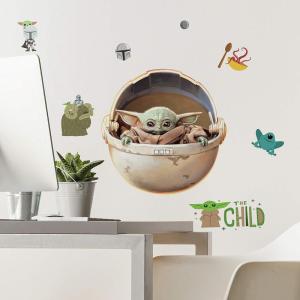 imageRoomMates RMK4477SCS The Mandalorian The Child Peel and Stick Wall Decals GreenTanWhiteGreenBrownGray