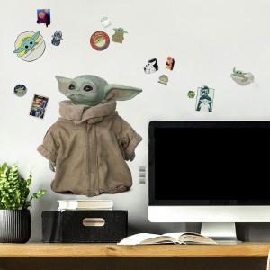 imageRoomMates RMK4477SCS The Mandalorian The Child Peel and Stick Wall Decals GreenTanWhiteGreenTanWhite