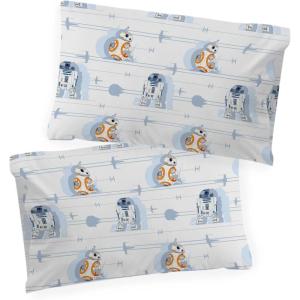 imageSaturday Park Disney Star Wars Droids Pack of 2 Reversible Pillowcase  100 Organic Cotton Double Sided Pillow Cover  GOTS ampamp OekoTEX CertifiedBlue  Star Wars