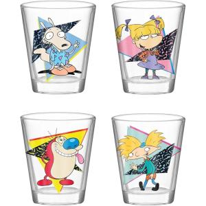 imageSilver Buffalo Disney Star Wars Character Portraits 4 Pack Mini Glasses 15 OuncesNickelodeon Retro Characters