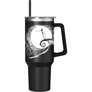 imageSilver Buffalo Star Wars Featuring Chewbacca Yoda R2D2 C3PO Princess Leia Han Solo and Luke Skywalker Stainless Steel Tumbler with Handle and Straw Fits in Standard Cup Holder 40 OuncesNightmare Before Christmas Hill and Moon Drawing
